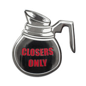Closers Only Lapel Pin Hard Enamel Black Nickel