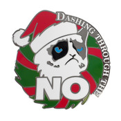 Dashing Through the NO Lapel Pin Hard Enamel Black Nickel Metal