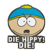 Die Hippy! Die! Lapel Pin Hard Enamel Black Nickel Metal