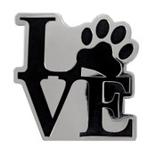 Dog Paw - LOVE Lapel Pin Hard Enamel Silver
