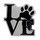 Dog Paw - LOVE Lapel Pin Hard Enamel Silver