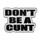 Don't Be A Cunt Lapel Pin Hard Enamel Silver