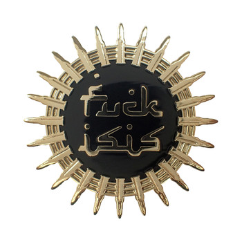 FUCK ISIS Lapel Pin Hard Enamel Gold