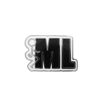 Fuck ML Lapel Pin Hard Enamel Silver