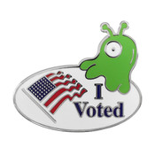 I Voted - Brain Slug Lapel Pin Hard Enamel Silver