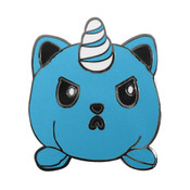 Kittencorn Lapel Pin Hard Enamel Silver Blue