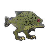 Land Piranha Lapel Pin Hard Enamel Black Nickel