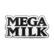 Mega Milk Text Lapel Pin Hard Enamel Silver