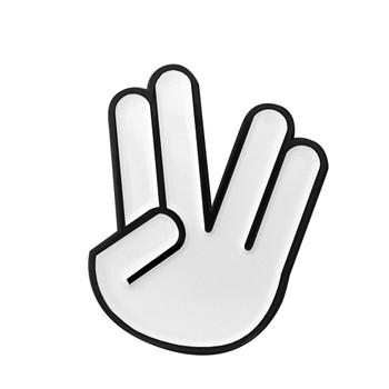 Rude Sign - The Spocker Lapel Pin Soft Enamel Black Dyed Metal