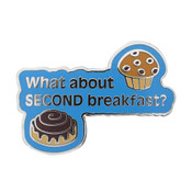 Second Breakfast Lapel Pin Hard Enamel Silver