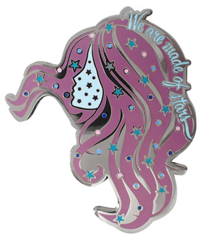 We Are Made of Stars Lapel Pin Hard Enamel Black Nickel