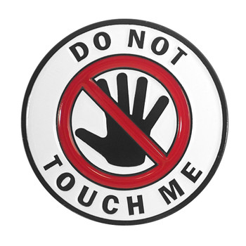 Do Not Touch Me Lapel Pin Soft Enamel Black Dyed Metal