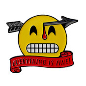 Everything Is Fine Lapel Pin Soft Enamel Black Dyed Metal