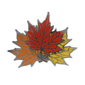 Fall Maple Leaves Lapel Pin Hard Enamel Black Nickel