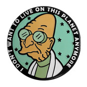 Futurama - Farnsworth Wants to Leave Lapel Pin Soft Enamel Black Dyed Metal