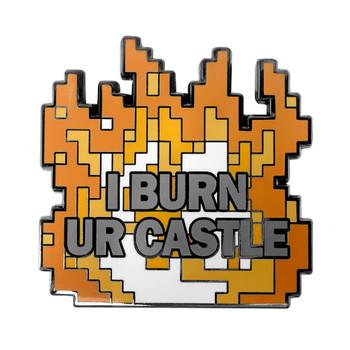 Minecraft - I Burn Ur Castle Lapel Pin Hard Enamel Black Nickel