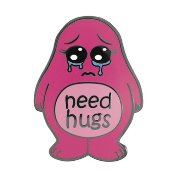 Need Hugs Lapel Pin Hard Enamel Black Nickel