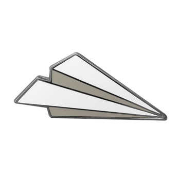 Paper Airplane Lapel Pin Hard Enamel Black Nickel