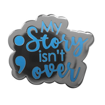 Project Semicolon - Story Lapel Pin Hard Enamel Black Nickel