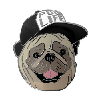 Pug Life - Baseball Lapel Pin Hard Enamel Black Nickel