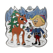 Rudolph The Red Nosed Reindeer Lapel Pin Hard Enamel Black Nickel