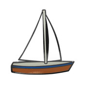 Sailboat Lapel Pin Hard Enamel Black Nickel