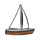 Sailboat Lapel Pin Hard Enamel Black Nickel
