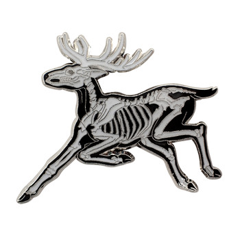 Skellydeer Lapel Pin Soft Enamel Silver Epoxy Coating