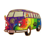 Oklahoma Pride Bus Lapel Pin Hard Enamel Gold