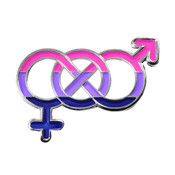 Bi - Symbol Lapel Pin Soft Enamel Silver
