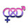 Bi - Symbol Lapel Pin Soft Enamel Silver