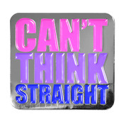 Bi - Think Straight Lapel Pin Soft Enamel Silver