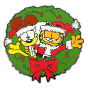 Garfield And Odie Christmas Lapel Pin Hard Enamel Black Nickel