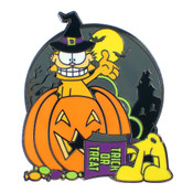 Garfield And Odie Halloween Lapel Pin Hard Enamel Black Nickel