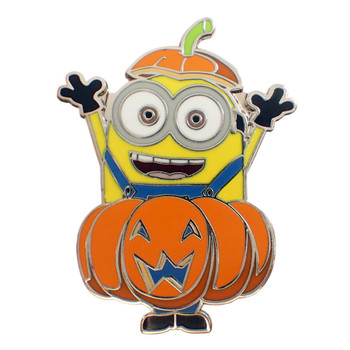 Minion Pumpkin Lapel Pin Hard Enamel Silver