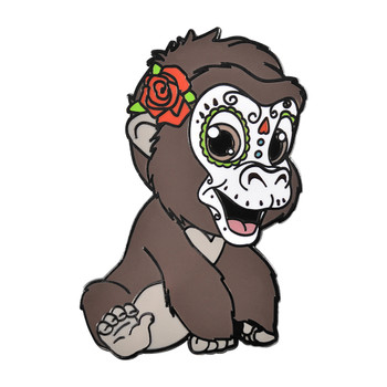 Baby Sugar Gorilla Lapel Pin Hard Enamel Black Nickel