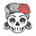 Rockabilly Sugar Skull Lapel Pin Soft Enamel Black Nickel