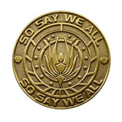 So Say We All - Gold Lapel Pin Die Struck Antiqued Gold