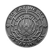 So Say We All - Silver Lapel Pin Die Struck Antiqued Silver