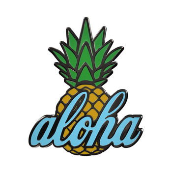 Aloha Pineapple Lapel Pin Hard Enamel Black Nickel