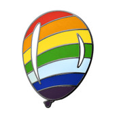 Balloon - Rainbow Lapel Pin Hard Enamel Black Nickel