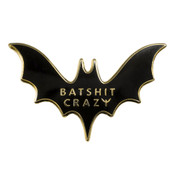 Bat Shit Crazy Lapel Pin Hard Enamel Gold
