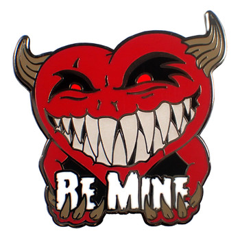 Be Mine Lapel Pin Hard Enamel Black Nickel