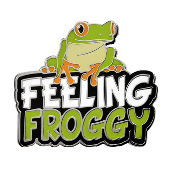 Feeling Froggy Lapel Pin Hard Enamel Silver