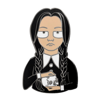 Wednesday Addams Lapel Pin Hard Enamel Black Nickel