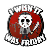 I Wish It Was Friday Lapel Pin Hard Enamel Black Nickel