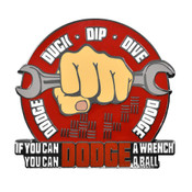 If You Can Dodge A Wrench Lapel Pin Hard Enamel Black Nickel