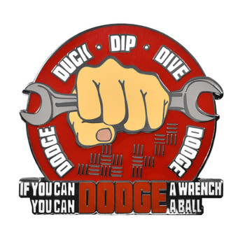 If You Can Dodge A Wrench Lapel Pin Hard Enamel Black Nickel