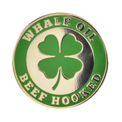 Whale Oil Beef Hooked Lapel Pin Hard Enamel Gold