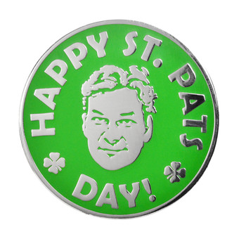 Happy St. Pats Day Lapel Pin Hard Enamel Silver